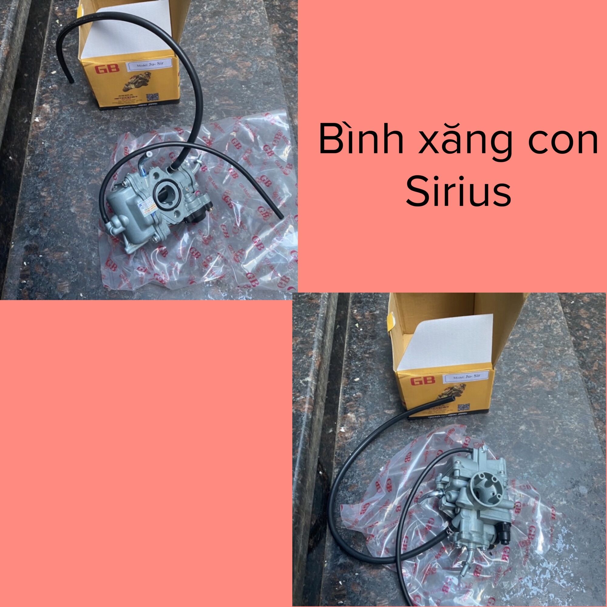 Bình xăng con xe Sirius bộ chế hoà khí
