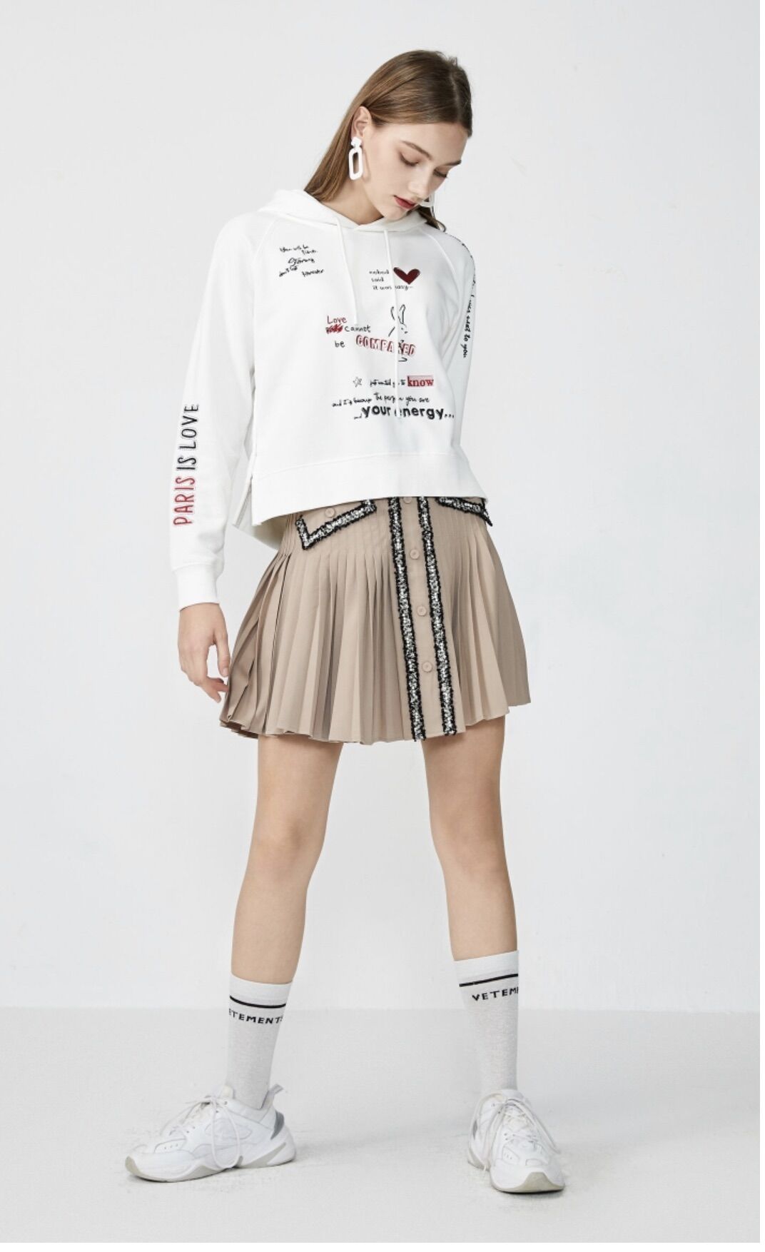Vero moda váy eo cao xếp ly new tem tag