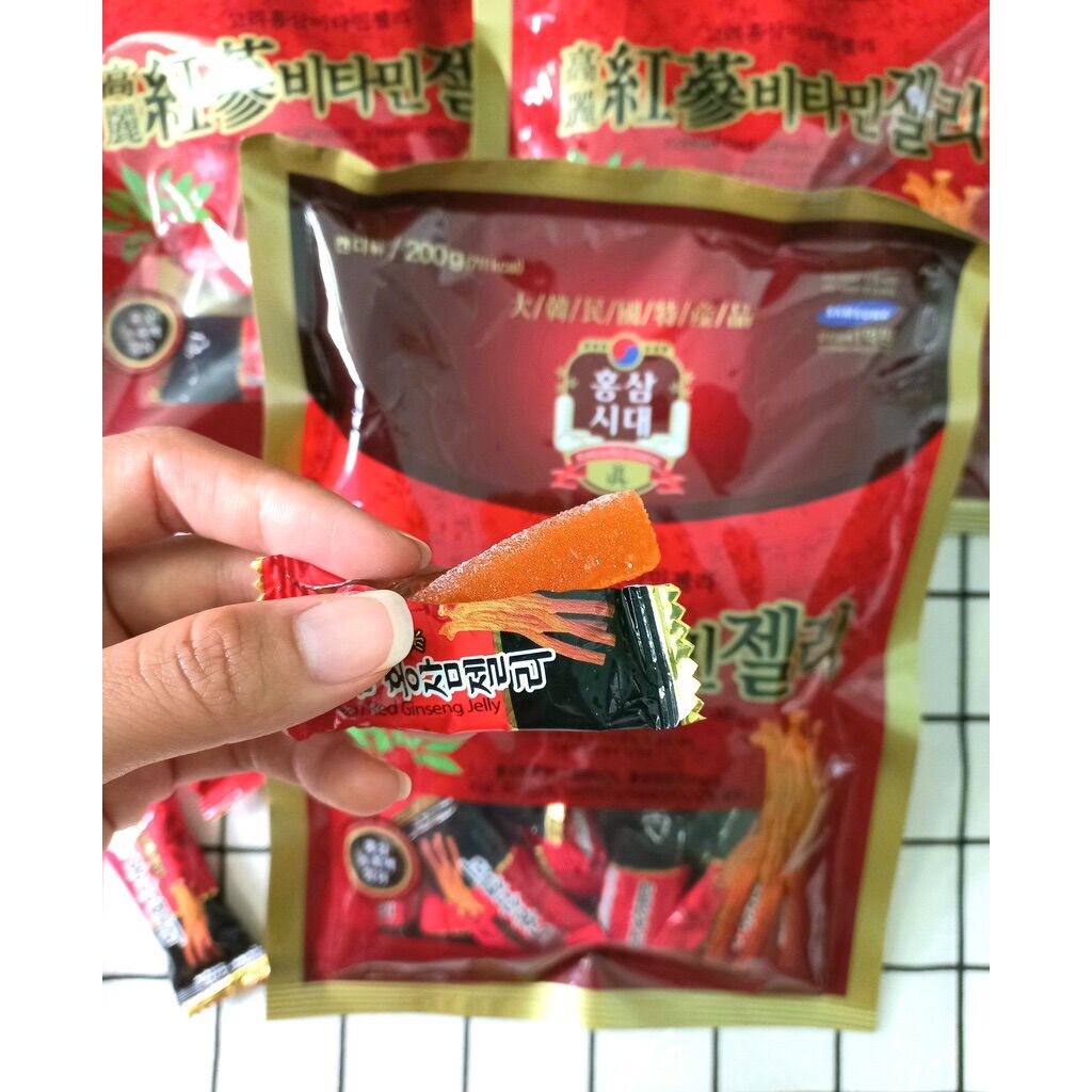 Kẹo hồng sâm jelly dẻo Hàn Quốc 200g