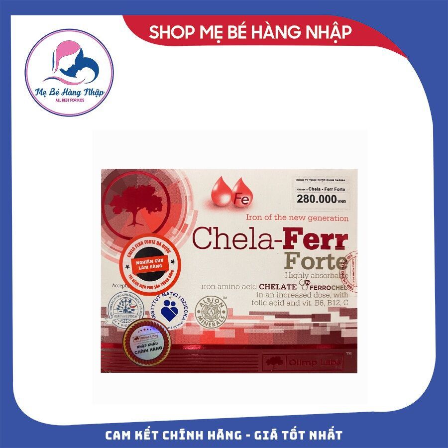 Viên bổ sung sắt Chela-Ferr Forte hộp 30 viên hàng cty