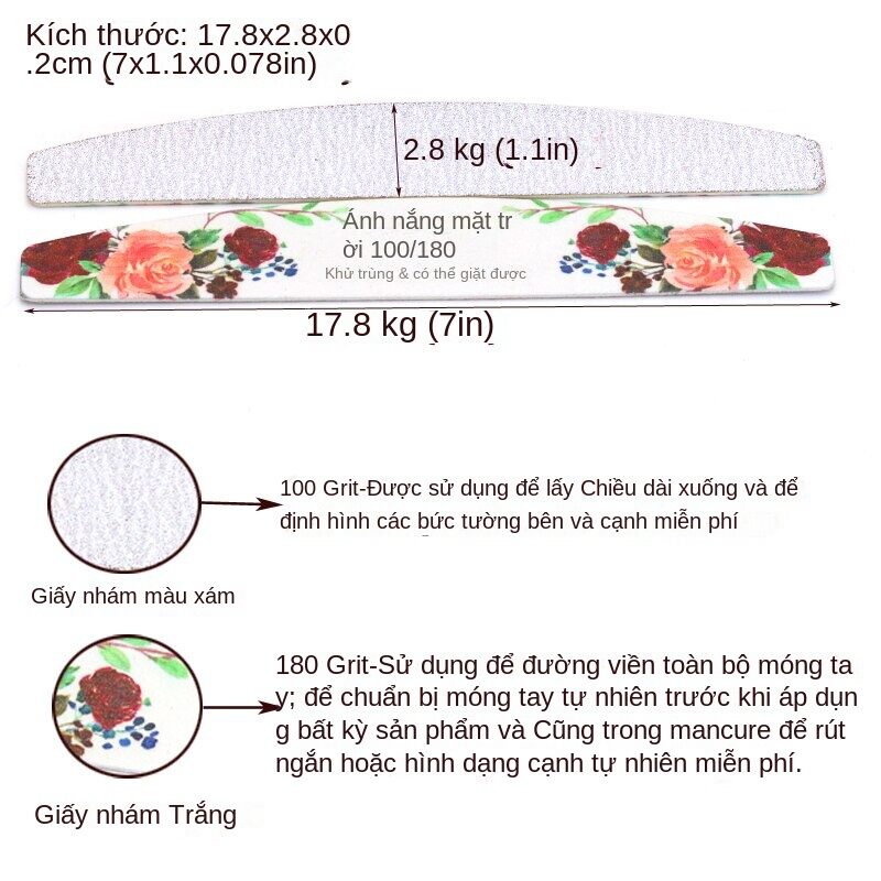 Dũa Móng Tay 2 Mặt Dùng Một Lần Rose Wood (50pcs)