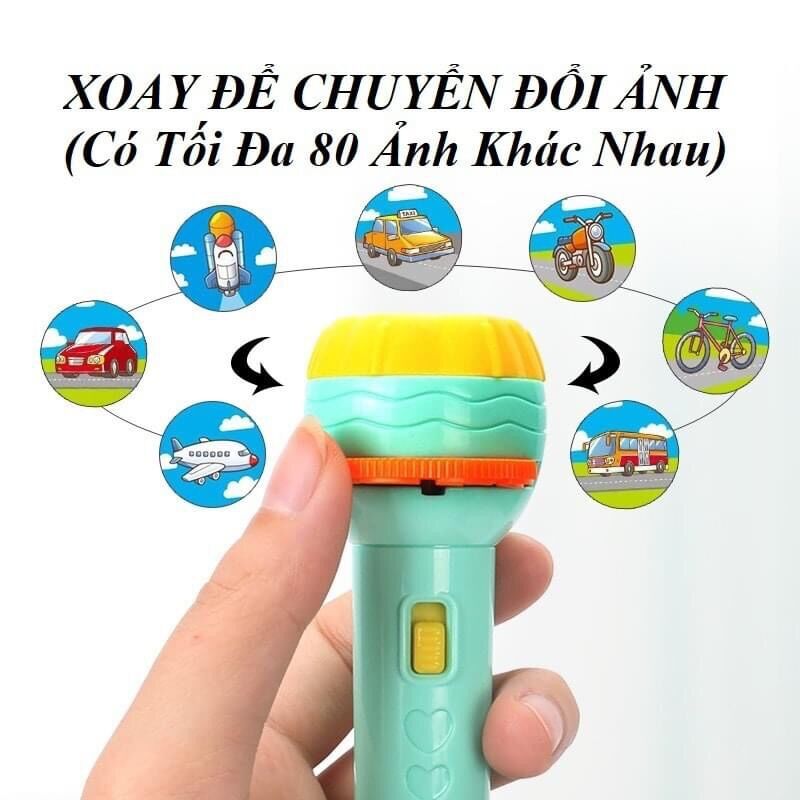 Đèn pin chiếu hình cho bé(80 hình)