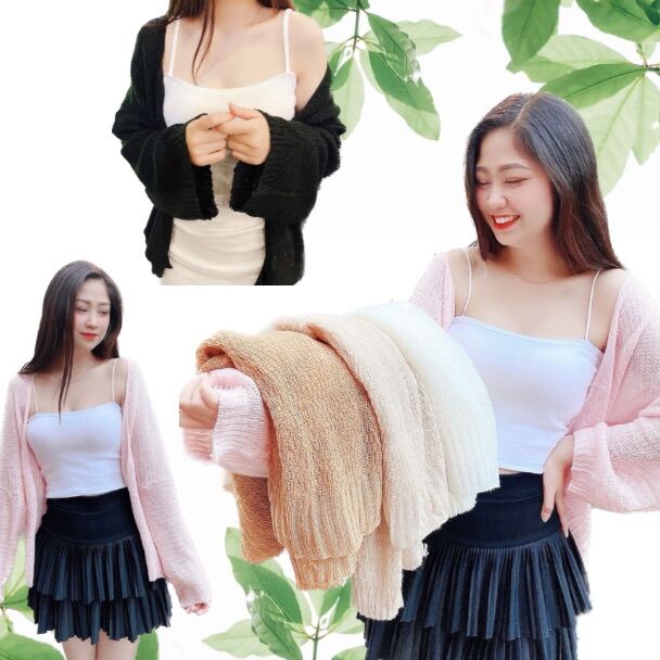 Áo cardigan len mỏng - áo khoác nữ nhẹ mát