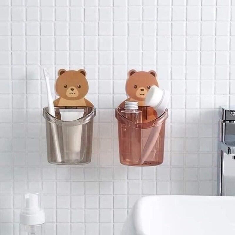 Set 2 cốc gấu dán tường đa năng