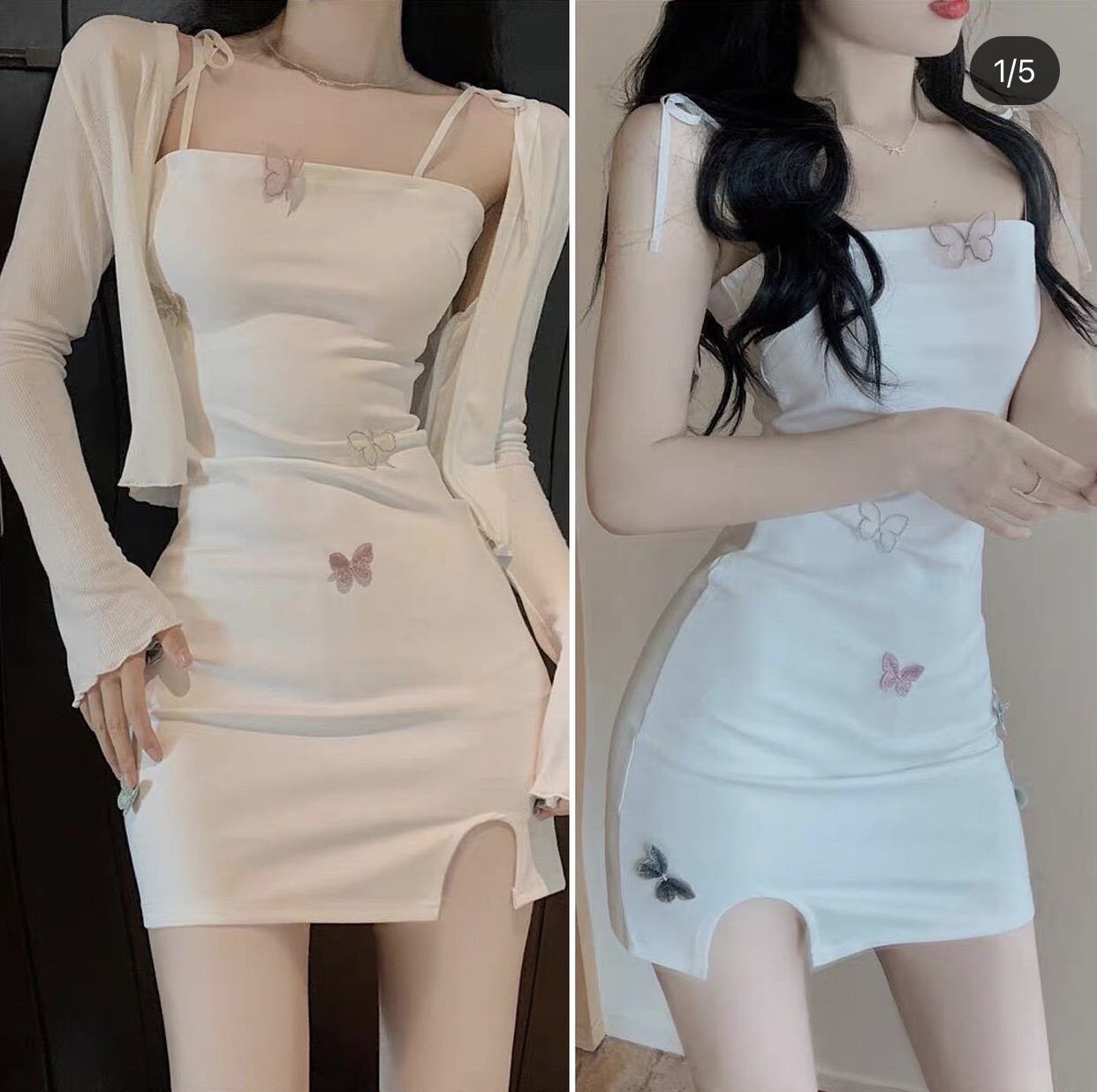 Váy hai dây đính bướm