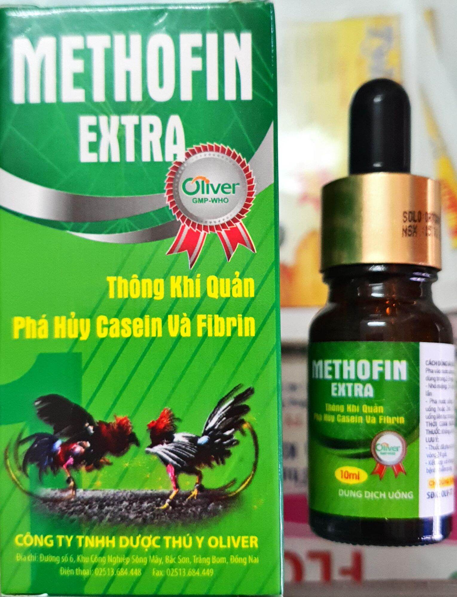 METHOFIN EXTRA (10ml) - Thông khí quản, long đờm, giảm ho, khò khè, dễ thở cho gà đá