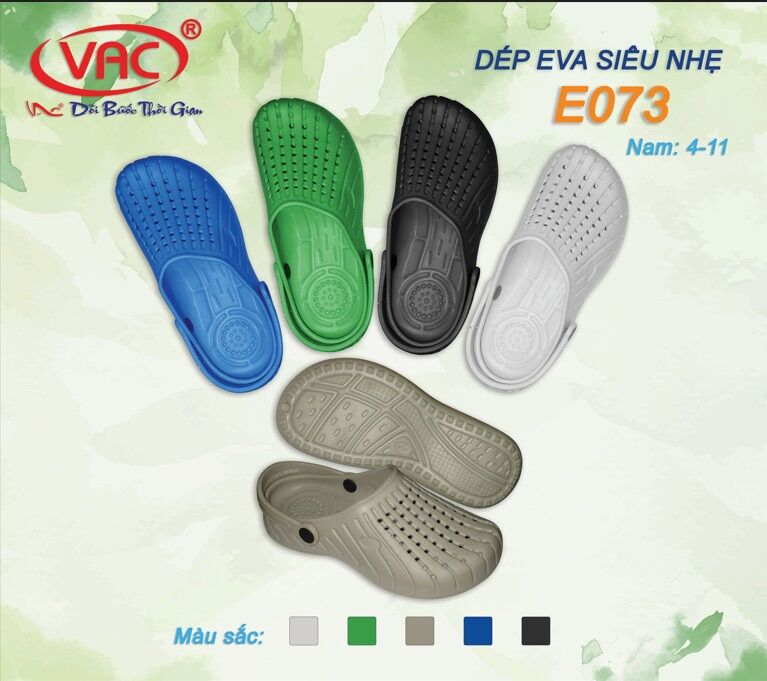 Giày Nhựa Nam Nữ Vac E073 bít mũi thoáng khí siêu nhẹ
