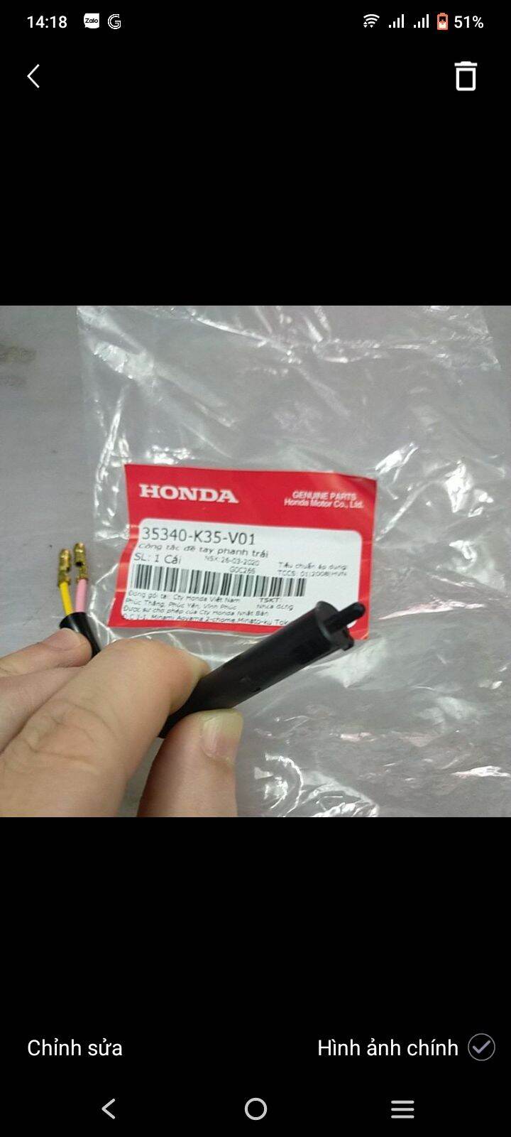 A công tắc phanh stop tay trái honda pcx 2014 2015 2016 2017 2018 2019 2020