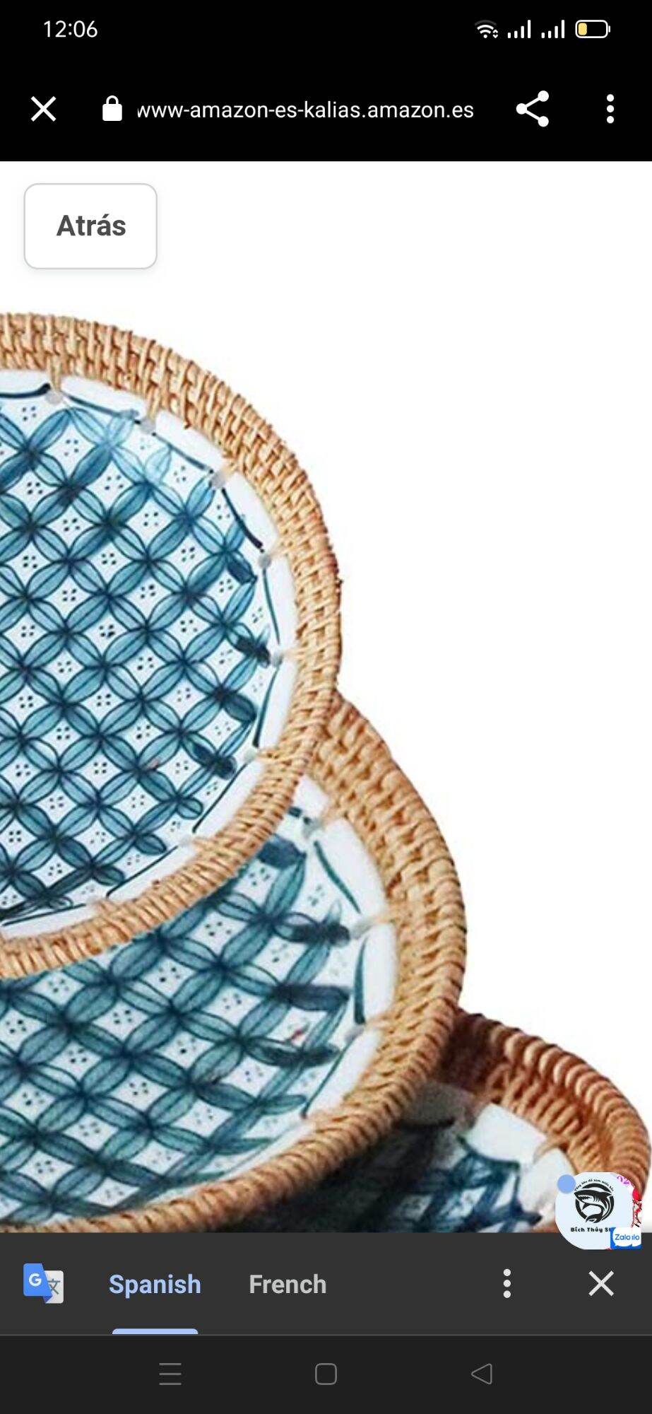 Đĩa sứ viền mây tự nhiên hình tròn