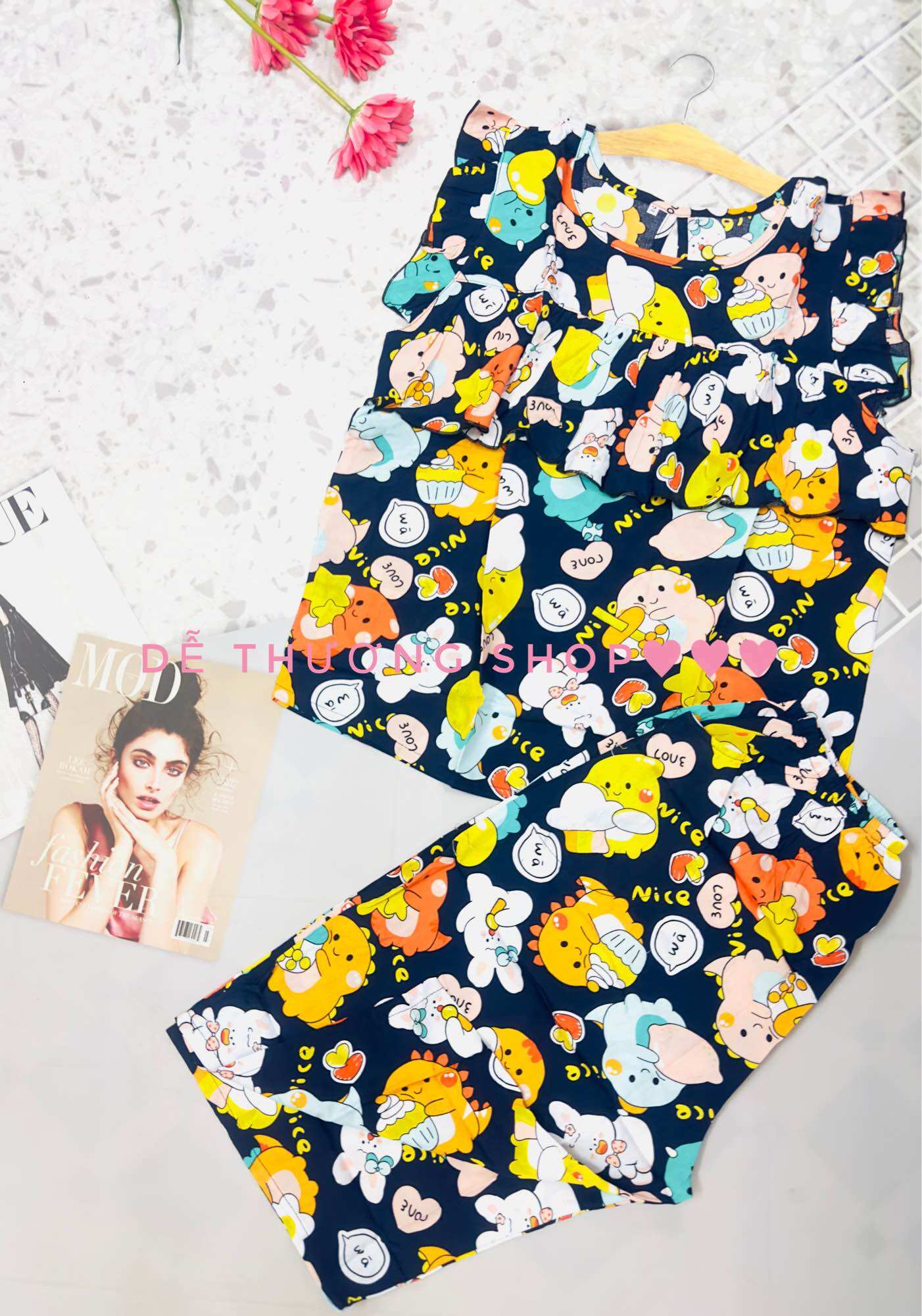 Bộ lửng cánh tiên mặc nhà tole lanh size 4
