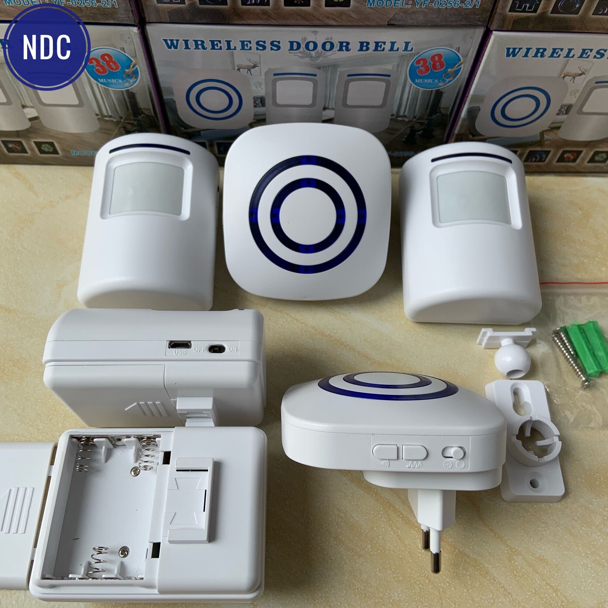 Phụ Kiện Rời Chuông Báo Khách YF0256 (LOẠI 1) Kết Hợp Báo Trộm Không Dây 38 Kiểu Chuông