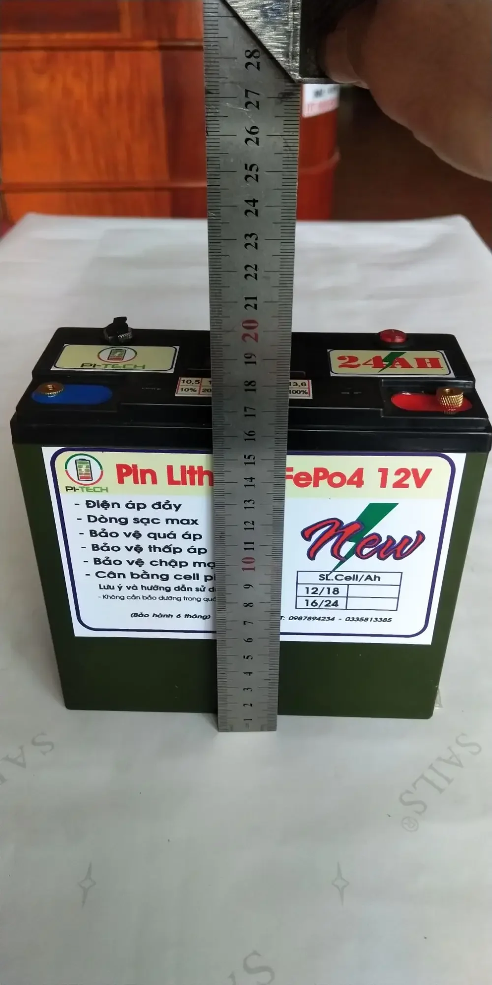 Pin Lithium 12VDC 18Ah - 24Ah (Dung lượng thực)