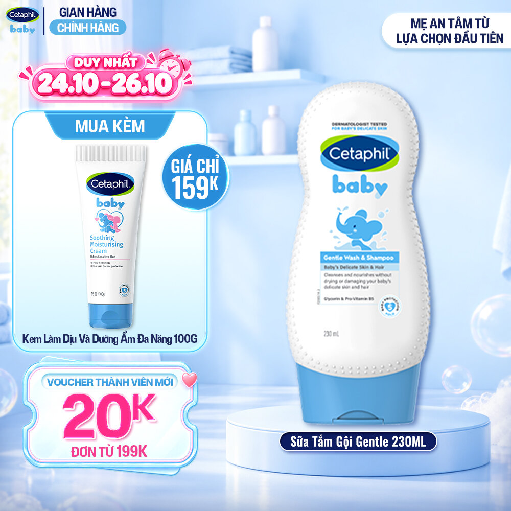 Sữa tắm gội dịu lành cho bé CETAPHIL BABY GENTLE WASH  SHAMPOO 230ML