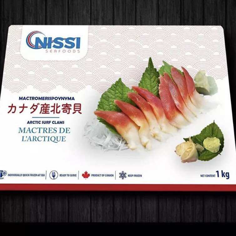 Sò đỏ canada - chuẩn sashimi hộp 1kg. thực phẩm nhập khẩu