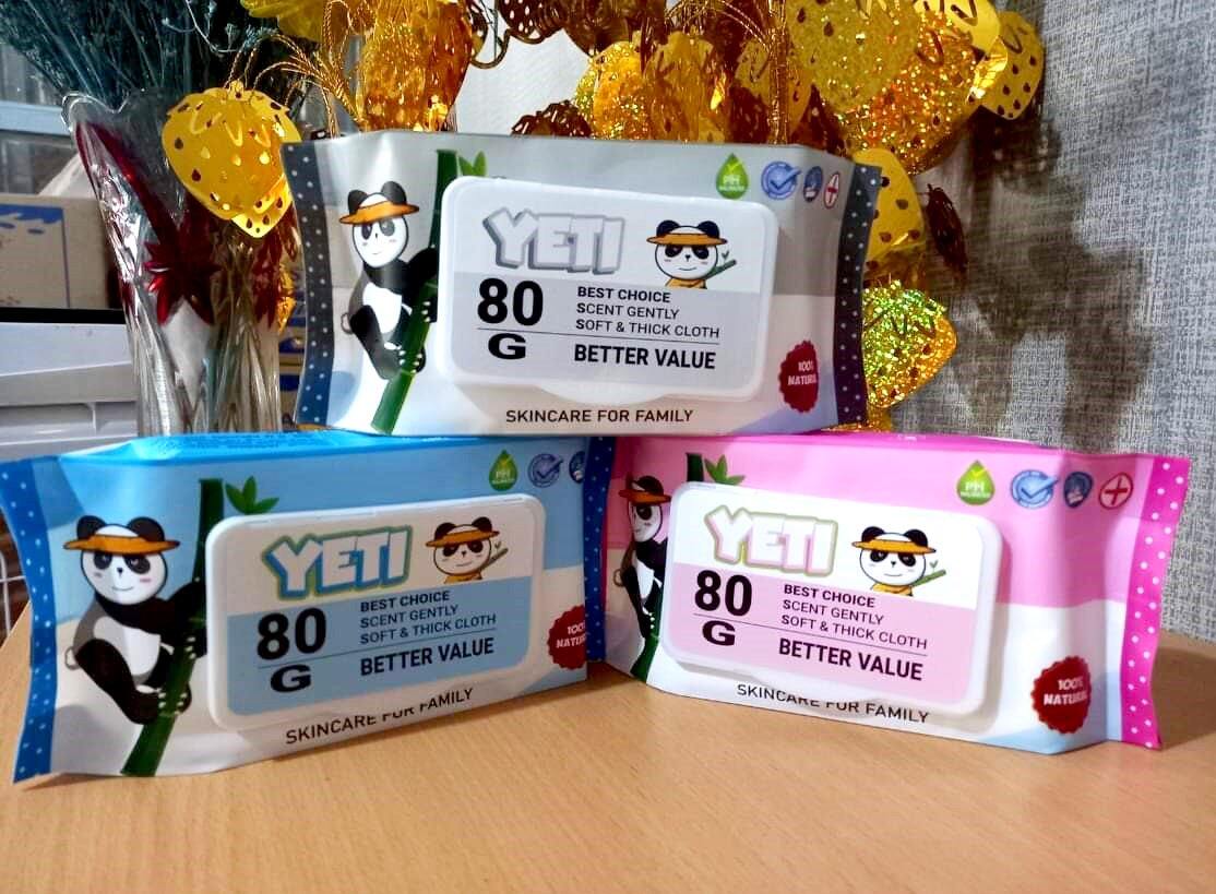 15 gói 80g YETI ĐỦ 3 MÀU Khăn ướt không cồn dùng được cho bé Hàng xuất khẩu siêu tiết kiệm không mùi