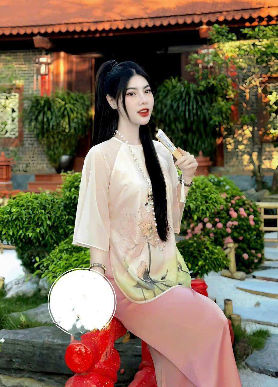 Đồ Lam Đi Chùa Mẫu Mới . [ HOA SEN VẼ 3D Xuất Sắc ] Đồ Lam Đi Chùa Cao Cấp