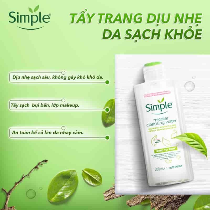 [CHÍNH HÃNG] Nước tẩy trang SIMPLE 200ml