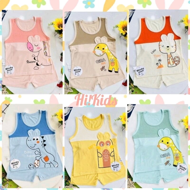 Bộ ba lỗ thun lạnh Minky cho bé