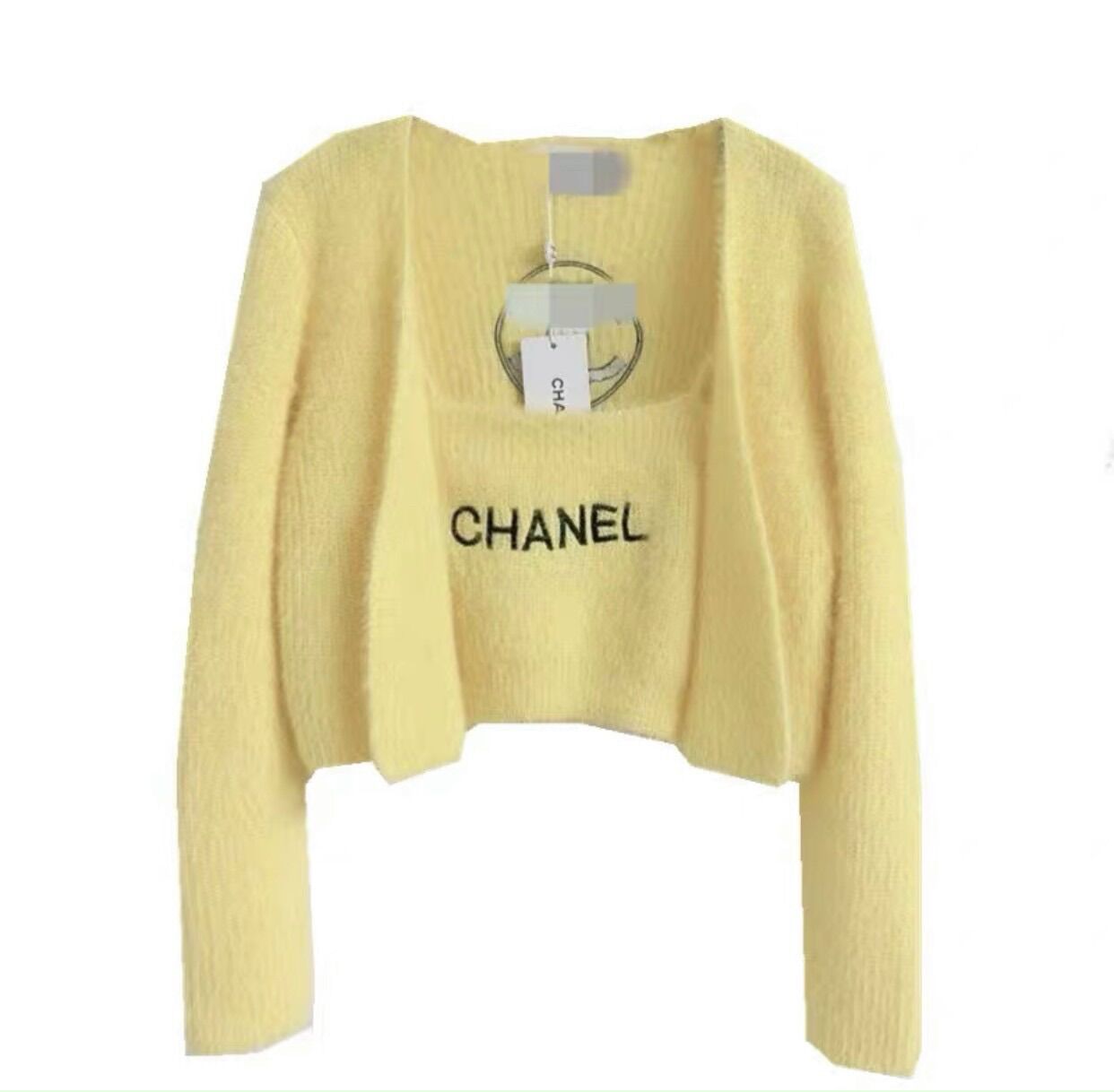 Set áo len lông croptop kèm áo 2 dây hot hit