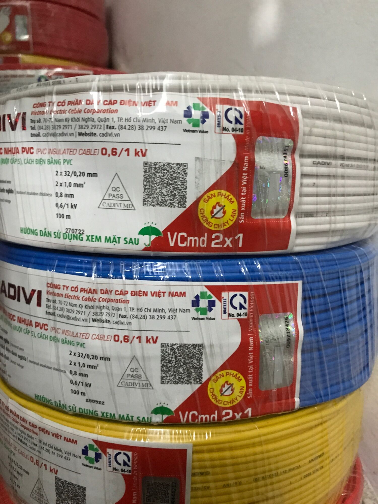 100 mét dây điện cadivi đôi 2x1.0