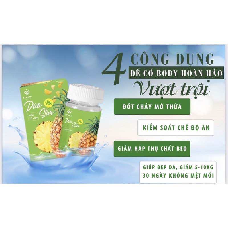 Hot sale Giảm Cân Dứa Slim Plus Cam Kết Giảm 5-10 kg Cho Cơ Địa Lờn thuốc