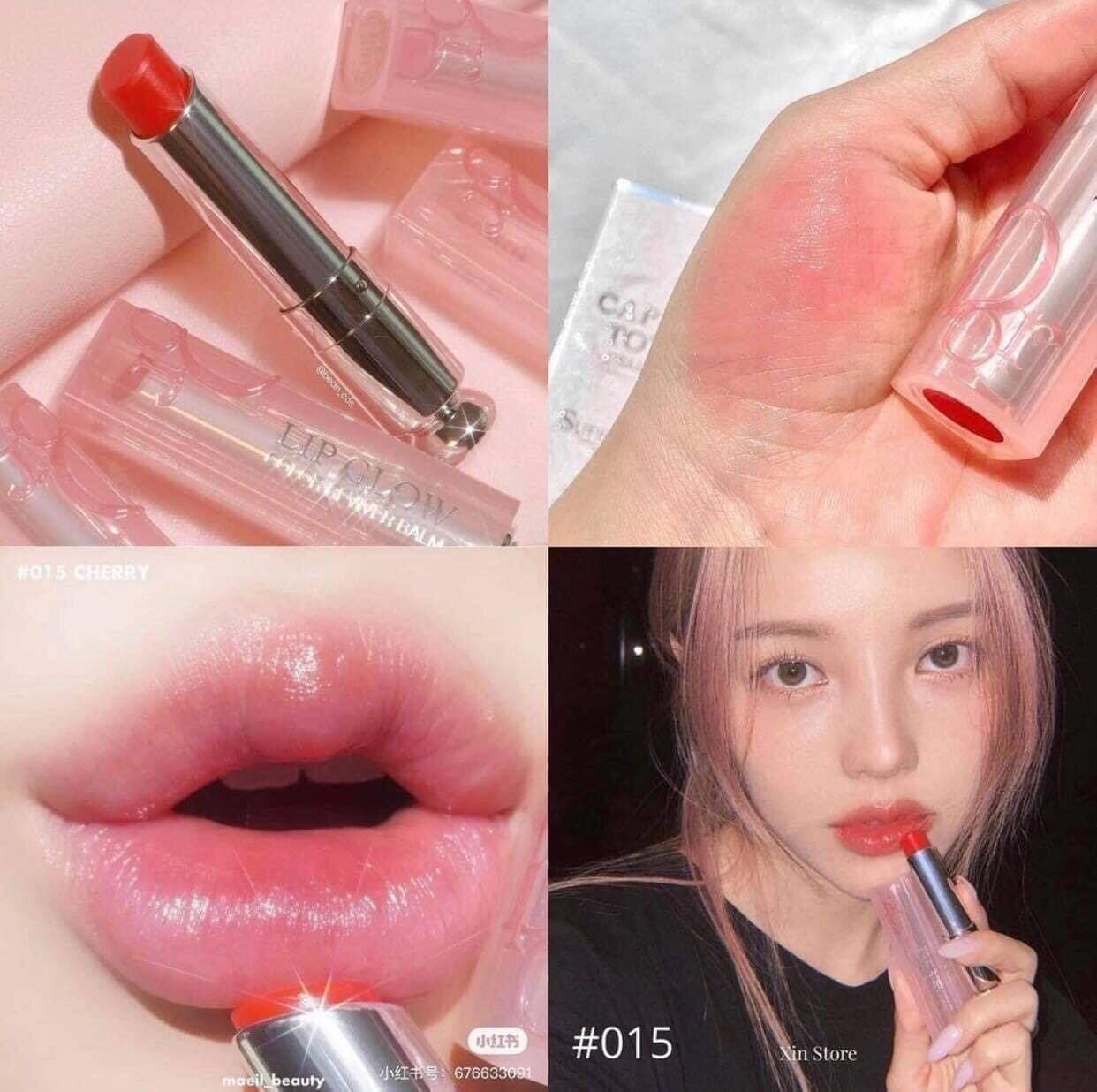 Son dưỡng Đior 015 đỏ cherry mẫu mới 2021