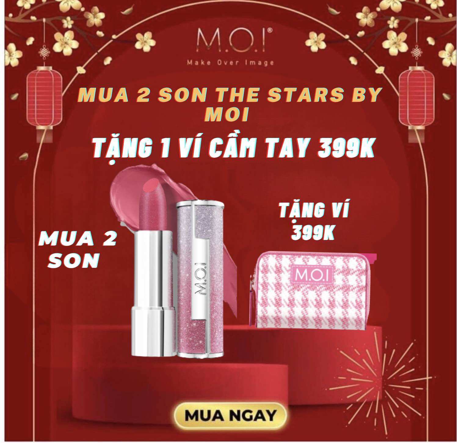 SON THỎI  THE STARS BY M.O.I NEW 2022 x THANH HẰNG MUA 2 SON TẶNG 1 VÍ STAR MINI .SON MỀM NHƯ NHUNG , MỊN , LÌ , CHUẨN MÀU .CÔNG NGHỆ PHỦ KIM TUYẾN GLITTER