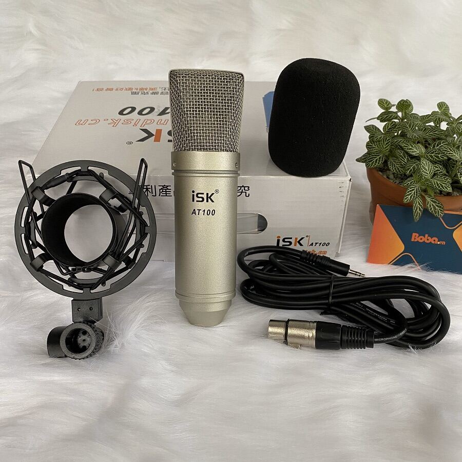 Bộ mic thu âm ISK AT100 Chính Hãng+Card xox k10 bản mới nhất