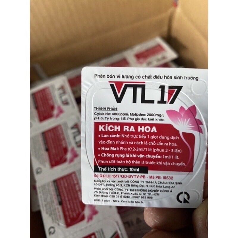 Phân bón vi lượng vtl17, kích ra hoa cho lan, hoa mai và chống rụng - hũ 10ml