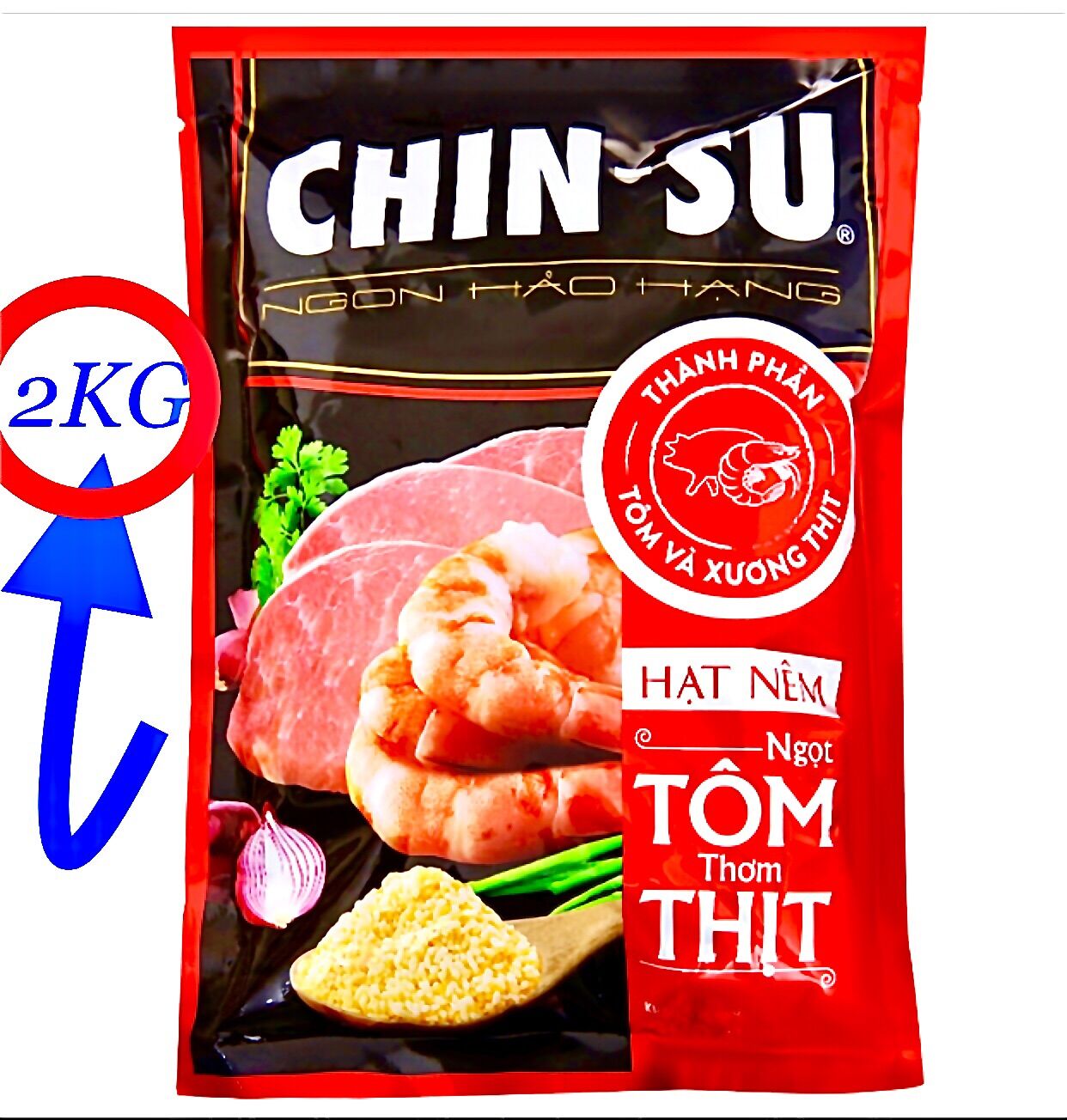 Hạt nêm chinsu ngọt tôm thơm thịt gói 2kg tiết kiệm date 2022 nhập chính hãng masan