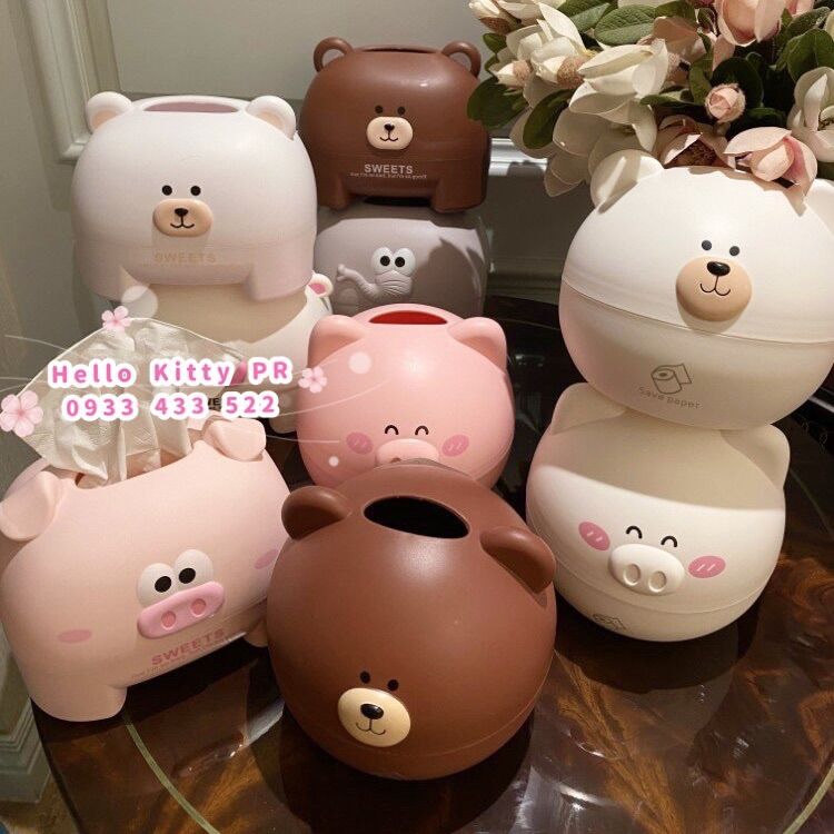 Hộp đựng khăn giấy hình thú dễ thương