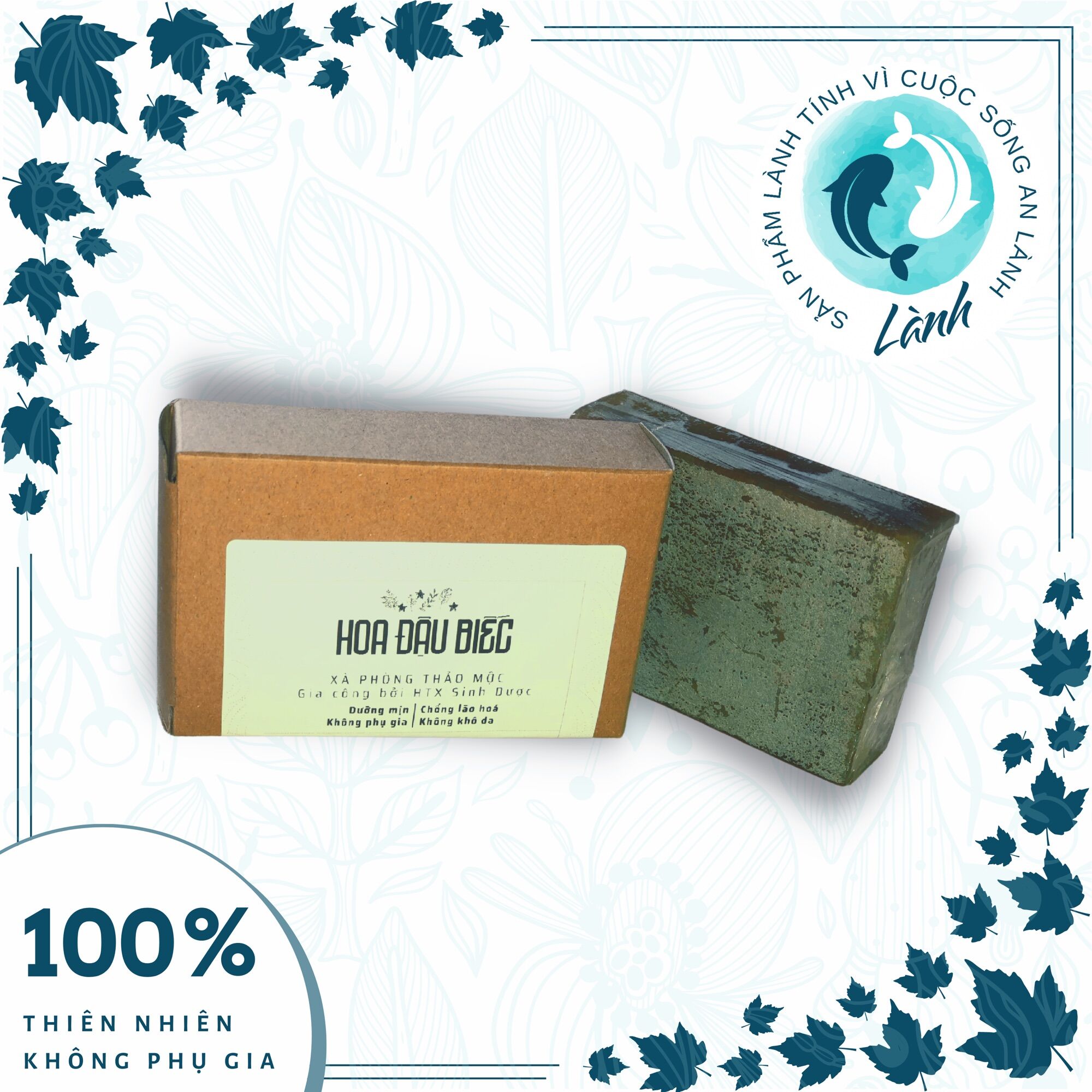 Xà phòng đậu biếc chống lão hoá 100gr - lành shop