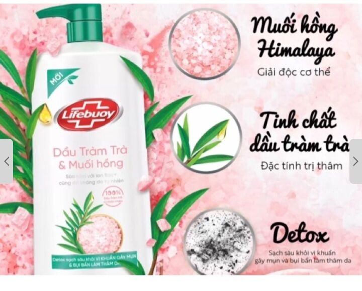Sữa tắm lifebuoy tràm trà & muối hồng 800g