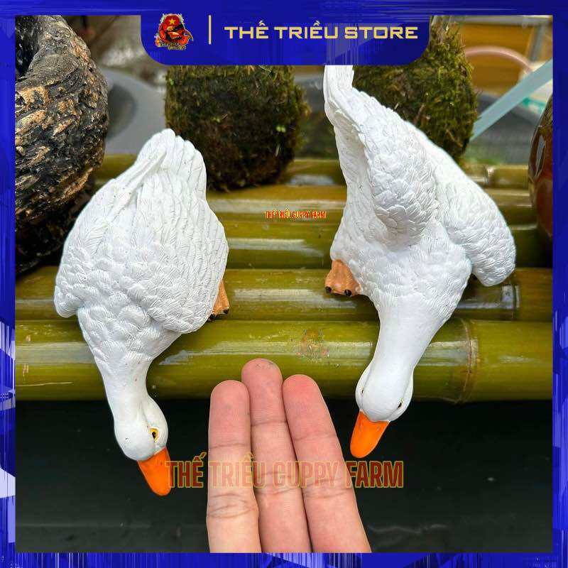 Mô hình con vịt trang trí bể cá tiểu cảnh (Tuỳ chọn combo 2 con size lớn hoặc combo 3 con size vừa )