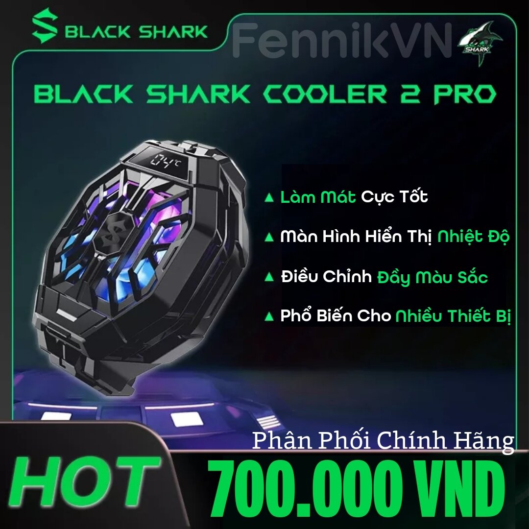 Quạt Tản Nhiệt Black Shark Funcooler 2 Pro Màn Hình LED Hiển Thị Nhiệt Độ