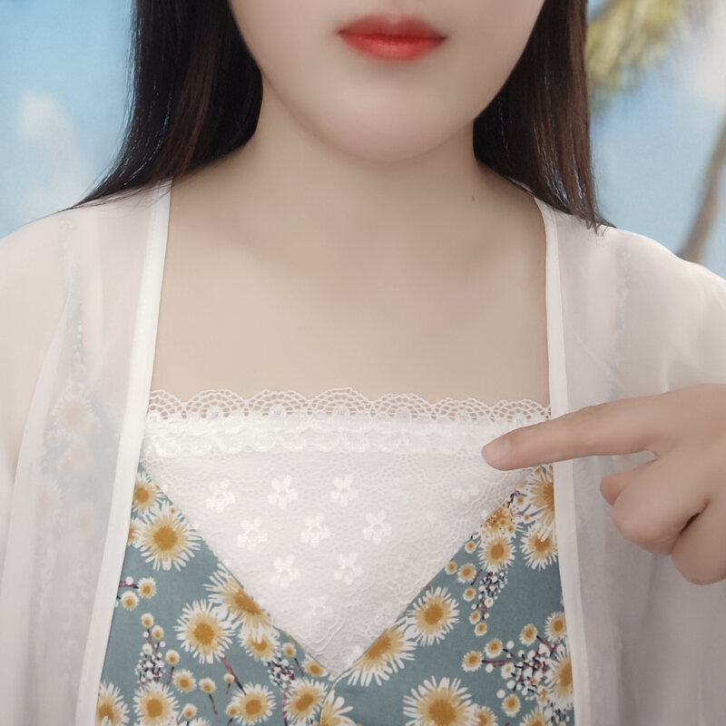Áo Lót Quây Ngực Chống Lộ Hàng Cổ Chữ V Dụng Cụ Thần Thánh Áo Quây Ngực Kiểu Một Mảnh Ren Ngực Mặc Trong Áo Quây Che Ngực Miếng Cài Ngực Cổ Áo Giả Mùa Hè