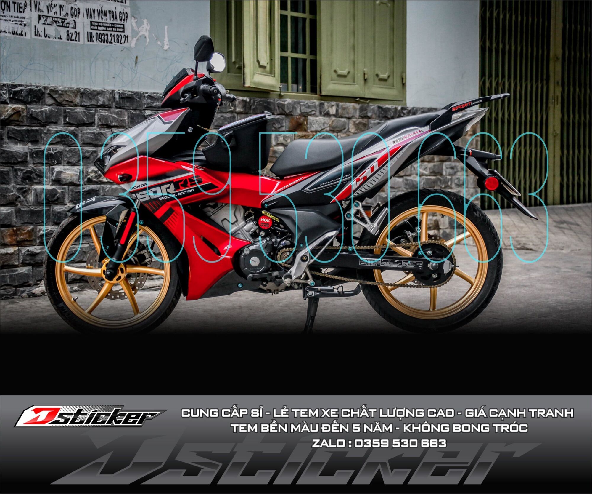 Tem rời winner x đỏ bạc - mẫu rs 150 new 2021