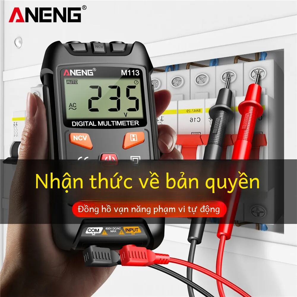 Aneng M113 Mini kỹ thuật số vạn năng AC/DC điện áp Meter 1999 đếm multimetro Ohm NCV Điện công cụ dụng cụ đo lường