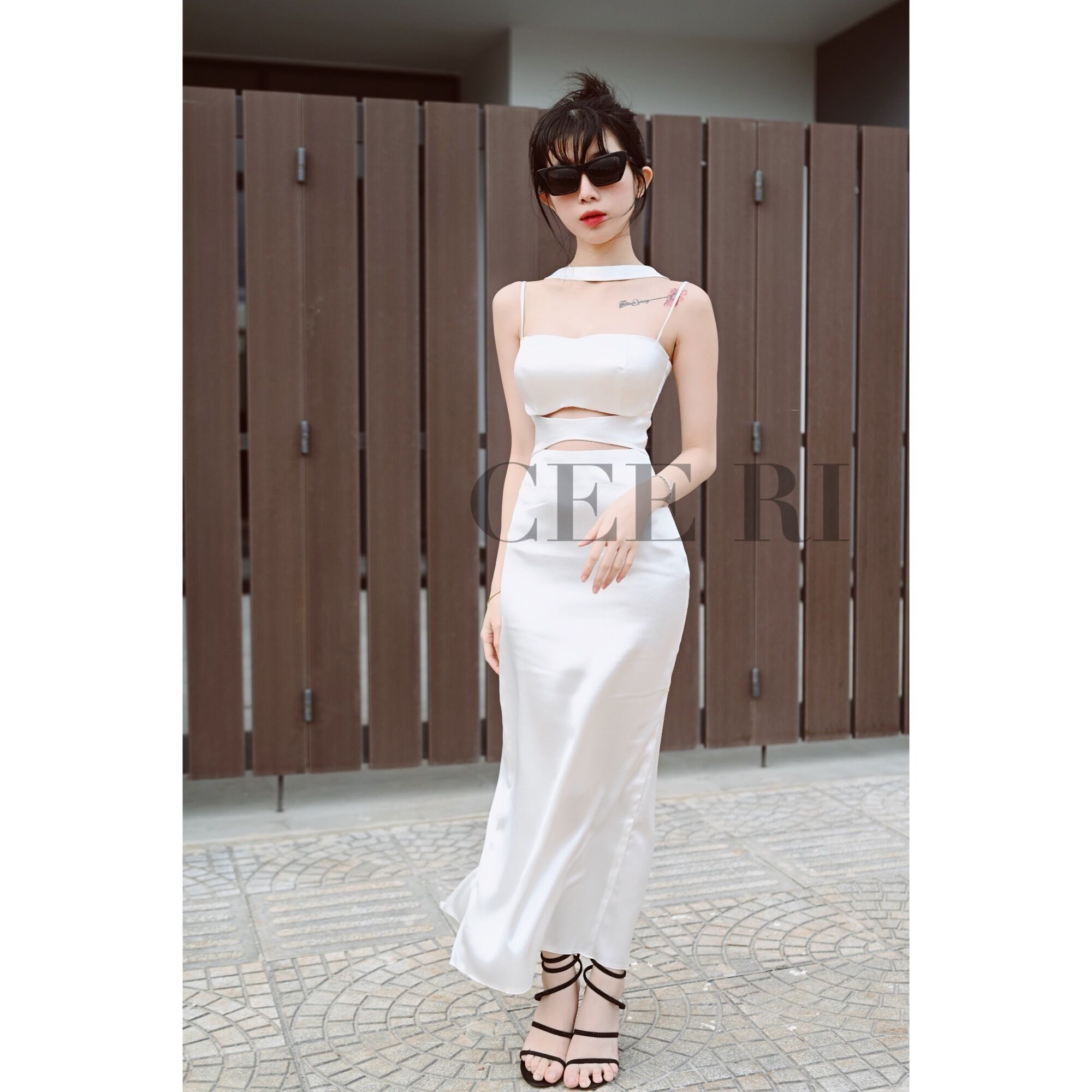 Đầm lụa choàng cổ đi tiệc, đi chơi đều ok ( Ảnh thật - Chính chủ CEE RI )