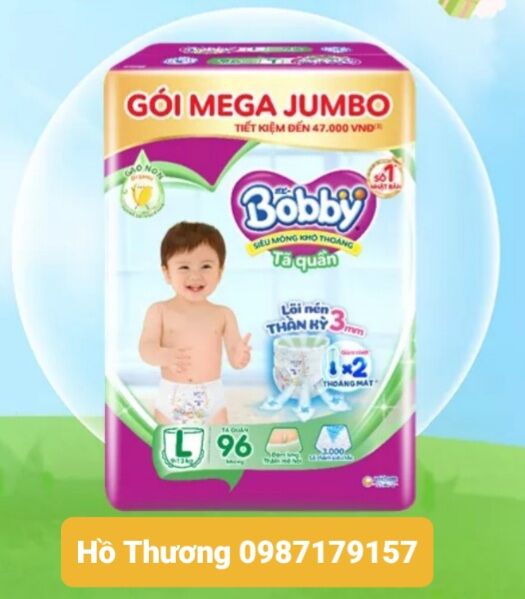 Tặng 8 miếng. tả quần bobby l96 miếng gạo non