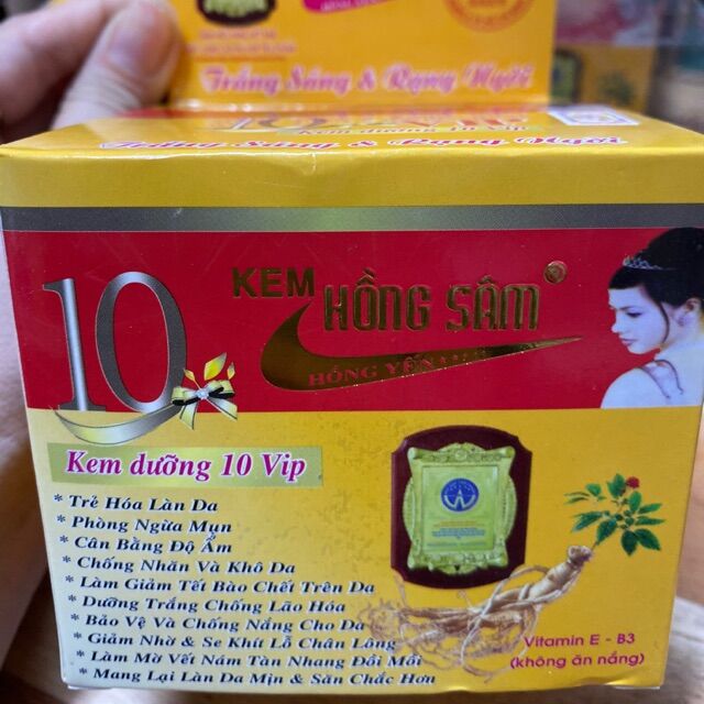 kem hồng sâm 10 tác dụng