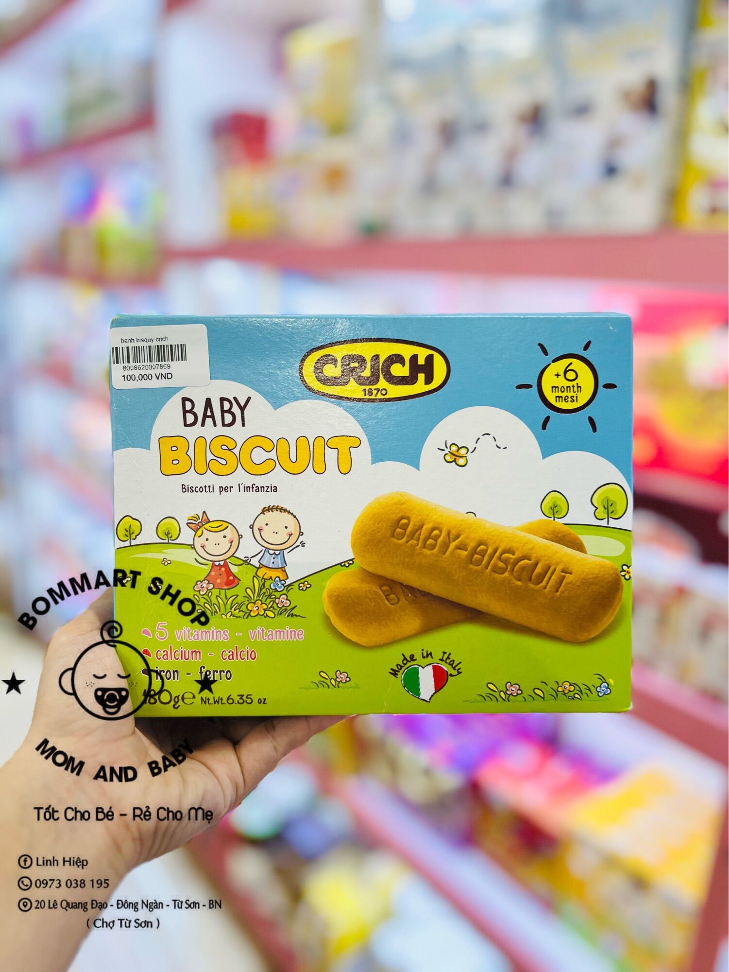 Bánh quy ăn dặm canxi crich ý cho bé hộp 180g