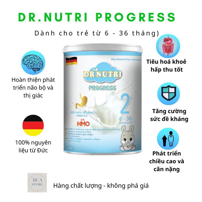Sữa bột dinh dưỡng dr nutri progress phát triển thể chất và trí tuệ cho bé từ 6 - 36 tháng tuổi