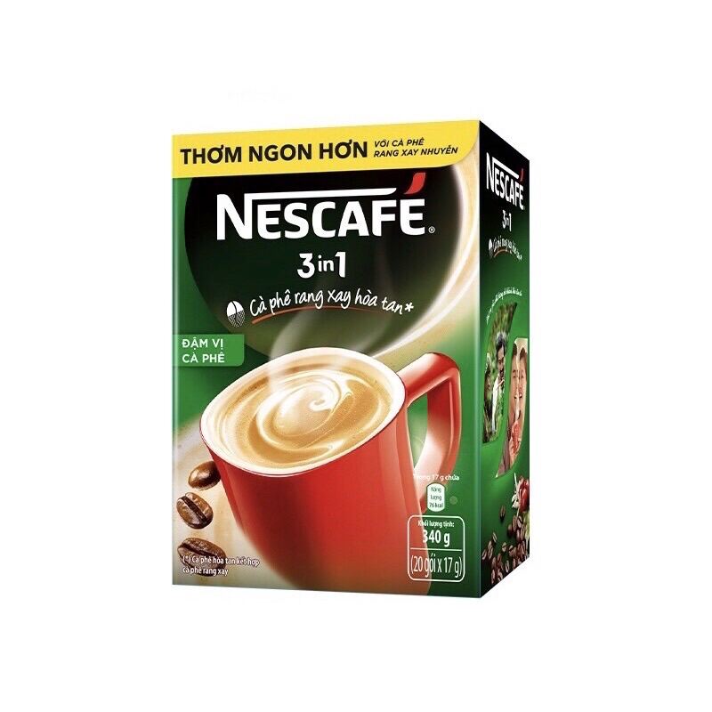 Hộp 20 gói Nescafe 3in1 Cà Phê Rang Xay Hoà Tan Đậm Vị Cà phê