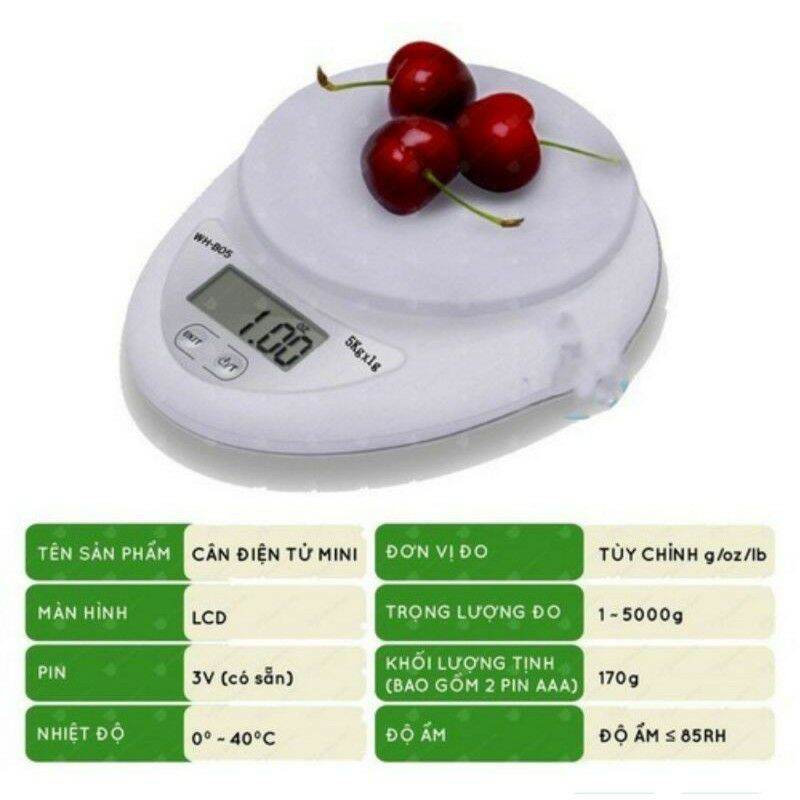 Cân điện tử nhà bếp mini 5kg