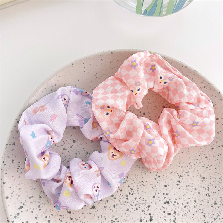Dây cột tóc scrunchies họa tiết hoạt hình