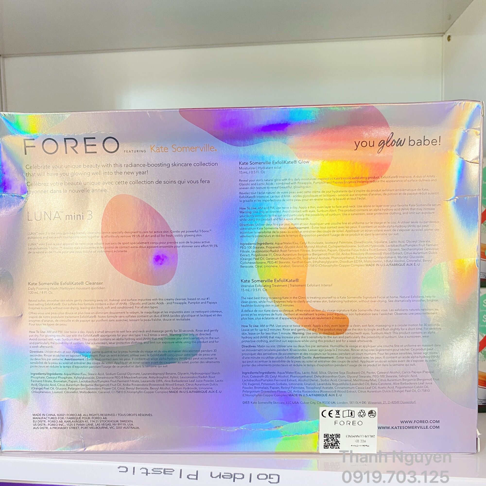 Set máy rửa mặt Foreo Mini3 - Bill Sephora Us