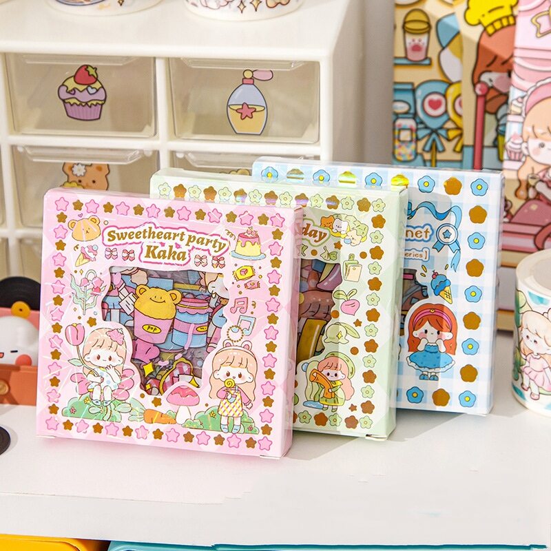 Hộp 100 tấm hình dán sticker 8x8cm