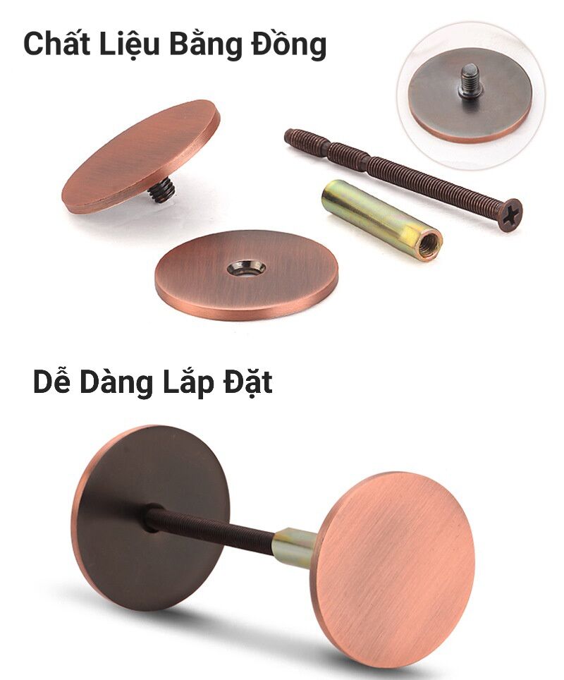 Phụ kiện nắp đồng che lỗ khóa trên cửa. an toàn, chống cậy phá, thẩm mỹ cao