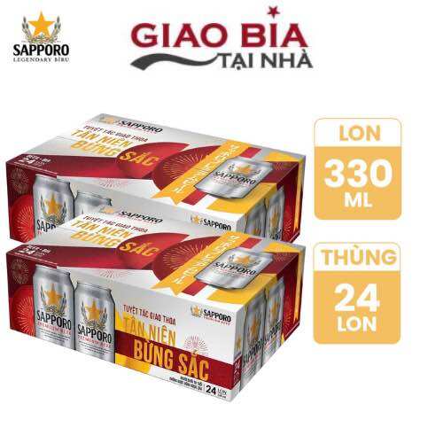 COMBO 2 thùng Bia Nhật Bản SAPPORO Thùng 24 Lon 330ml